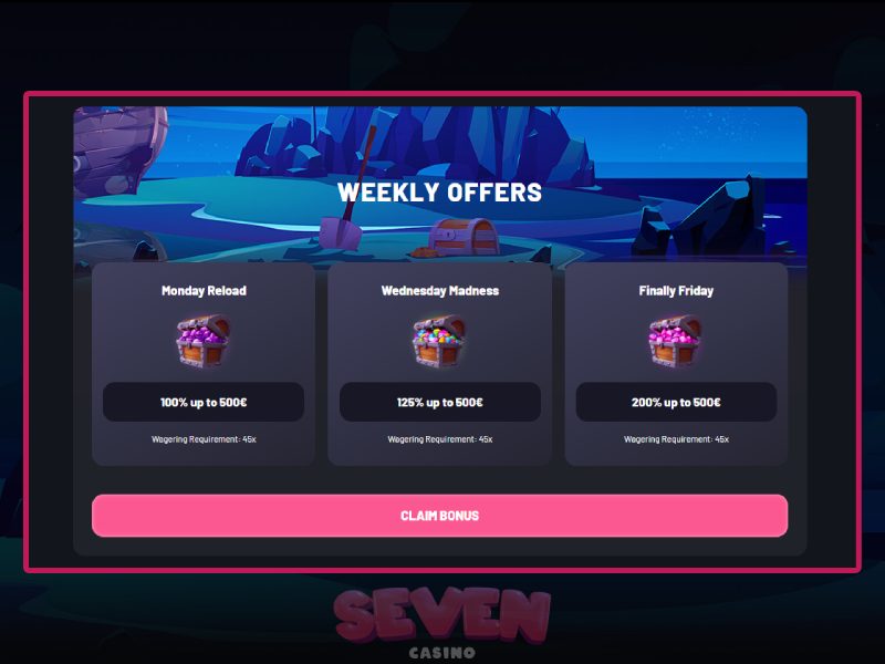 Bonos semanales de Seven Casino Bonos semanales de Seven Casino