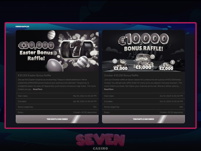 Otras promociones de Seven Casino Otras promociones de Seven Casino